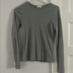 Crewcuts Sage Green Pointelle Long Sleeved Tshirt